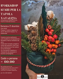 Workshop flowersushi per la tavola natalizia